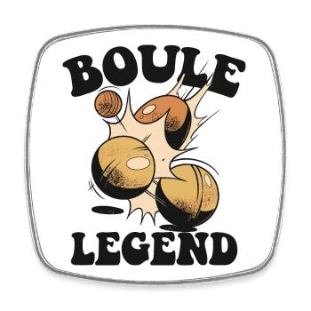 Boulespieler Boulekugel für Bouler Petanque Boule - Viereckiger Kühlschrankmagnet - Weiß - Vorne