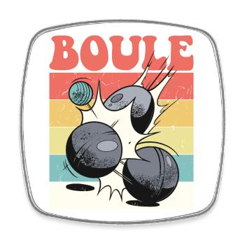 Boulespieler Boulekugel für Bouler Petanque Boule - Viereckiger Kühlschrankmagnet - Weiß - Vorne