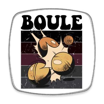 Boulespieler Boulekugel für Bouler Petanque Boule - Viereckiger Kühlschrankmagnet - Weiß - Vorne