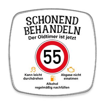 55. Geburtstag Schonend Behandeln Oldtimer Ist 55 - Viereckiger Kühlschrankmagnet - Weiß - Vorne
