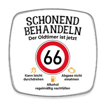 66. Geburtstag Schonend Behandeln Oldtimer Ist 66 - Viereckiger Kühlschrankmagnet - Weiß - Vorne