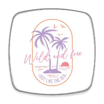 This design features the funny quote 'WILD AND FRE - Square fridge magnet - white - Front