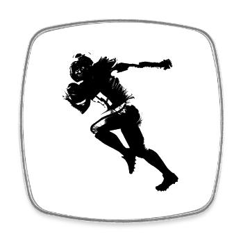 American Football Spieler Silhouette Motiv - Viereckiger Kühlschrankmagnet - Weiß - Vorne