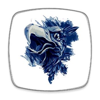 Greif in blau weiss Rostock - Viereckiger Kühlschrankmagnet - Weiß - Vorne