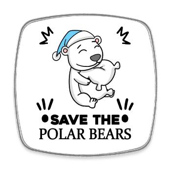 Ours polaire Ours polaire Dictons sur le changement climatique - Magnet carré - blanc - Devant