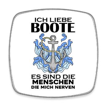 Boote Motorboot Boot - Viereckiger Kühlschrankmagnet - Weiß - Vorne