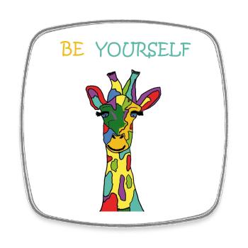 Giraffe Be Yourself Sei Du Selbst Bunt Anders - Viereckiger Kühlschrankmagnet - Weiß - Vorne