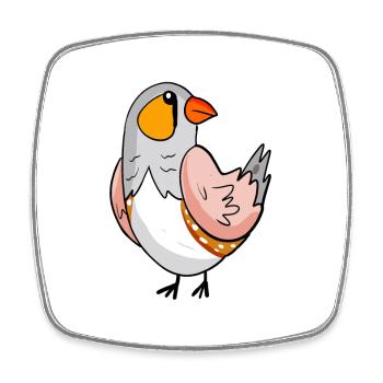 Zebrafink Vogel - australische Zebrafink - Viereckiger Kühlschrankmagnet - Weiß - Vorne