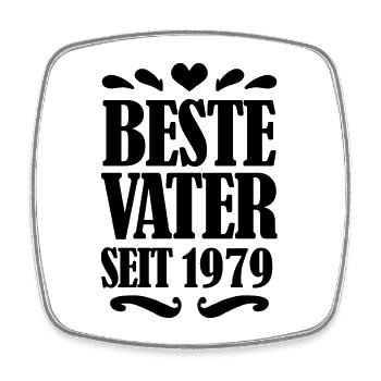 Bester Vater seit 1979 - Vatertag Geschenk - Viereckiger Kühlschrankmagnet - Weiß - Vorne