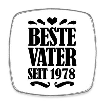 Bester Vater seit 1978 - Vatertag Geschenk - Viereckiger Kühlschrankmagnet - Weiß - Vorne