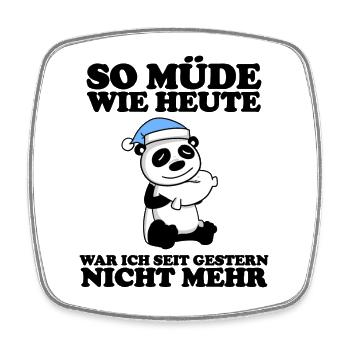 Müde Spruch lustig Schlafen Ausschlafen Faul - Viereckiger Kühlschrankmagnet - Weiß - Vorne