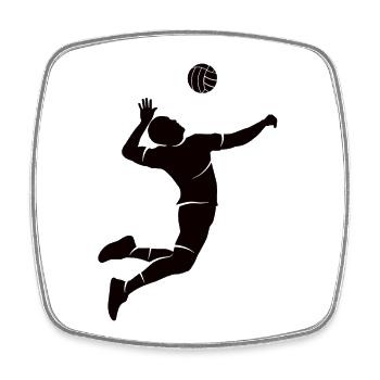 Volleyball Silhouette Volleyball Joueur de volleyball - Magnet carré - blanc - Devant
