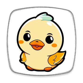Süße kleine Ente Kinderdesign - Viereckiger Kühlschrankmagnet - Weiß - Vorne
