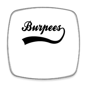 Burpees Schriftzug - Viereckiger Kühlschrankmagnet - Weiß - Vorne