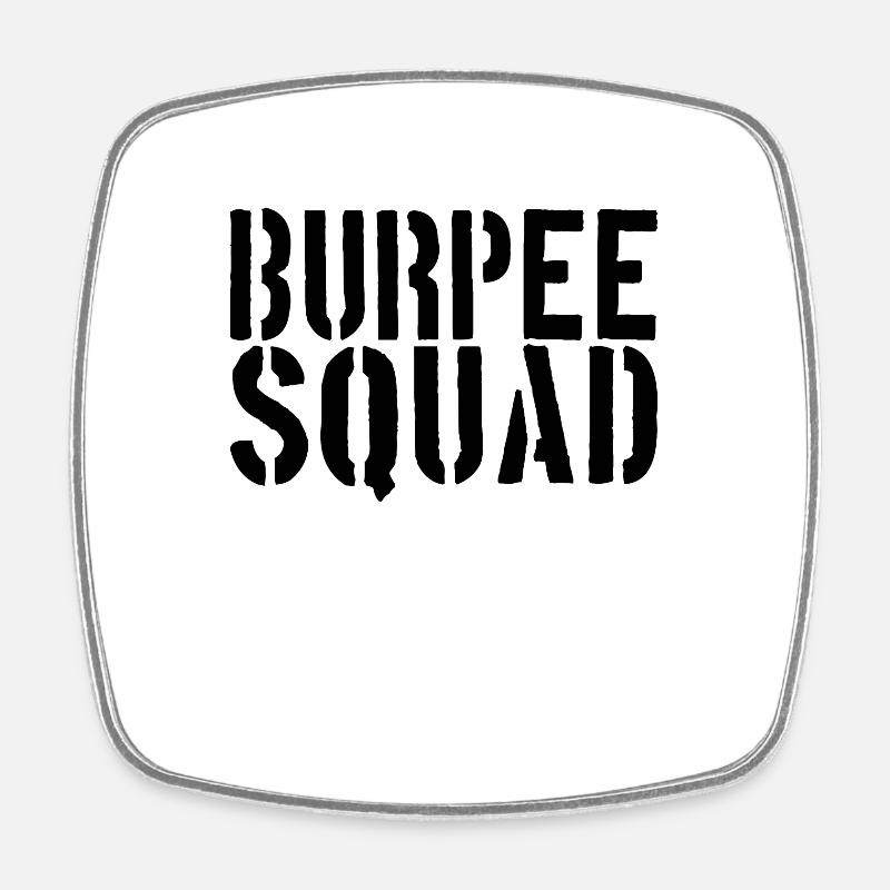Burpee Squad - Viereckiger Kühlschrankmagnet - Weiß