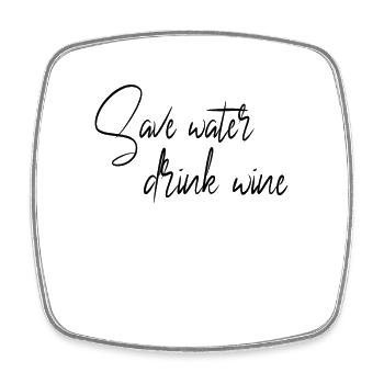 Wine saying - Square fridge magnet - white - Front