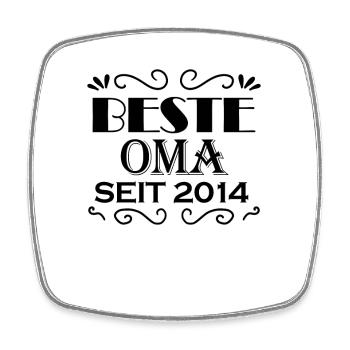 Beste Oma seit 2014 - Oma Geschenk - Viereckiger Kühlschrankmagnet - Weiß - Vorne