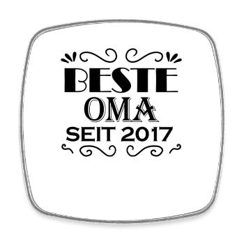 Beste Oma seit 2017 - Oma Geschenk - Viereckiger Kühlschrankmagnet - Weiß - Vorne