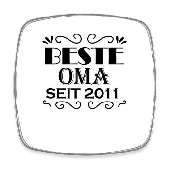 Beste Oma seit 2011 - Oma Geschenk - Viereckiger Kühlschrankmagnet - Weiß - Vorne