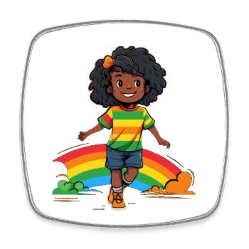 Lebendige Regenbogen Kinderdesign - Viereckiger Kühlschrankmagnet - Weiß - Vorne