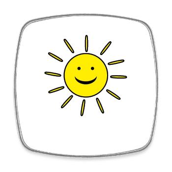 Sonne gute Laune - Viereckiger Kühlschrankmagnet - Weiß - Vorne