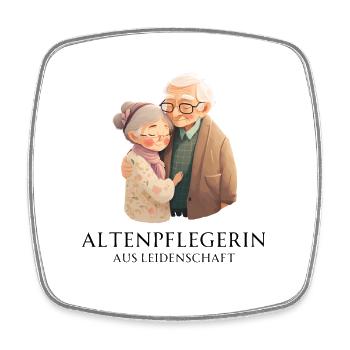 Altenpflegerin aus Leidenschaft - Stolz auf Beruf - Viereckiger Kühlschrankmagnet - Weiß - Vorne