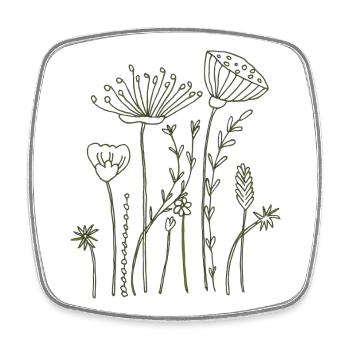 Dried flowers - Square fridge magnet - white - Front