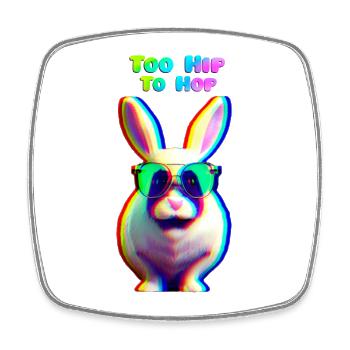 Lapin de Pâques cool avec des lunettes de soleil - Magnet carré - blanc - Devant