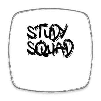 study squad - Viereckiger Kühlschrankmagnet - Weiß - Vorne