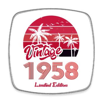 Vintage Year 1958 Limited Edition Red - Square fridge magnet - white - Front