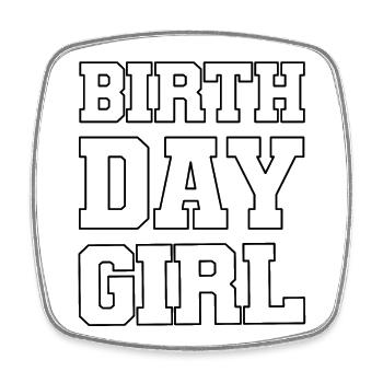 Fille d’anniversaire - Magnet carré - blanc - Devant