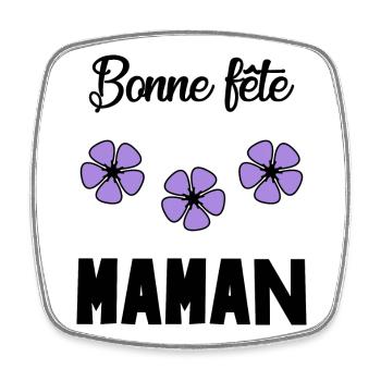 MAMAN. FÊTE DES MÈRES. BONNE FÊTE MAMAN. JE T'AIME - Magnet carré - blanc - Devant