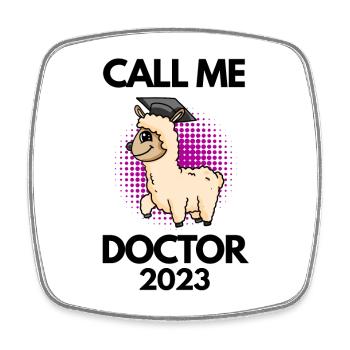 Doktorarbeit Promotion Doktortitel 2023 Doktor - Viereckiger Kühlschrankmagnet - Weiß - Vorne