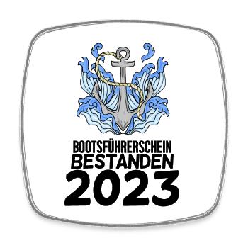 Bootsführerschein 2023 - Viereckiger Kühlschrankmagnet - Weiß - Vorne