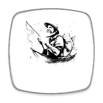 Angler Fishing - Square fridge magnet - white - Front