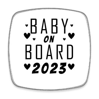 Baby 2023 - Geburt Schwanger 2023 Schwangerschaft - Viereckiger Kühlschrankmagnet - Weiß - Vorne