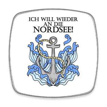 Nordsee - Viereckiger Kühlschrankmagnet - Weiß - Vorne