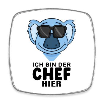 Cooler Koalabär Chef Spruch - Viereckiger Kühlschrankmagnet - Weiß - Vorne