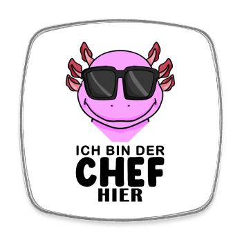 cooler Axolotl Chef Spruch - Viereckiger Kühlschrankmagnet - Weiß - Vorne