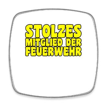 Mitglied der Feuerwehr - Viereckiger Kühlschrankmagnet - Weiß - Vorne