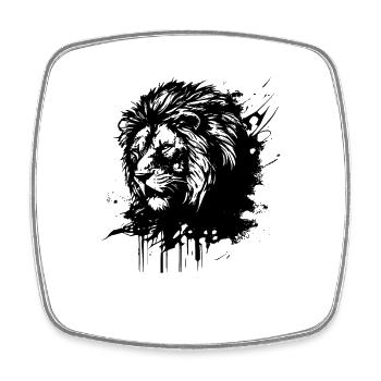 Lion Lion's Head - Square fridge magnet - white - Front