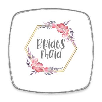Équipe JGA des demoiselles d’honneur du mariage - Magnet carré - blanc - Devant