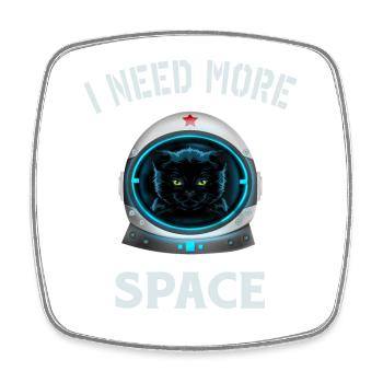 i need more space - Square fridge magnet - white - Front