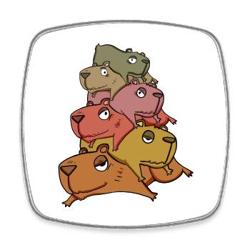 Capybara pile capybara - Square fridge magnet - white - Front
