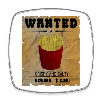 Pommes - french fries - Viereckiger Kühlschrankmagnet - Weiß - Vorne
