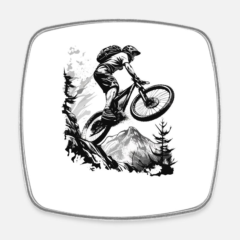 VTT - Magnet carré - blanc