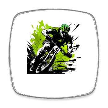 Mountainbike - Viereckiger Kühlschrankmagnet - Weiß - Vorne