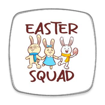 Easter Squad Egg Hunt - Viereckiger Kühlschrankmagnet - Weiß - Vorne