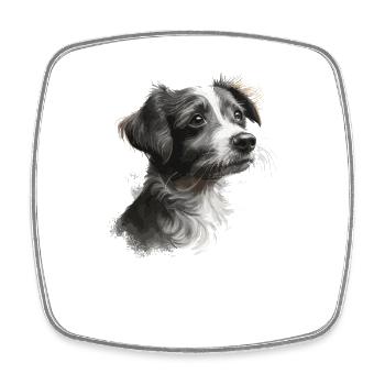 Hund - Viereckiger Kühlschrankmagnet - Weiß - Vorne