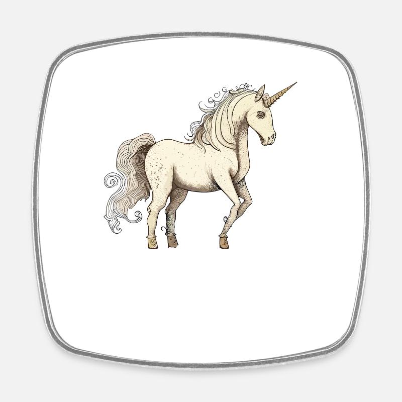 Unicorn unicorn - Square fridge magnet - white